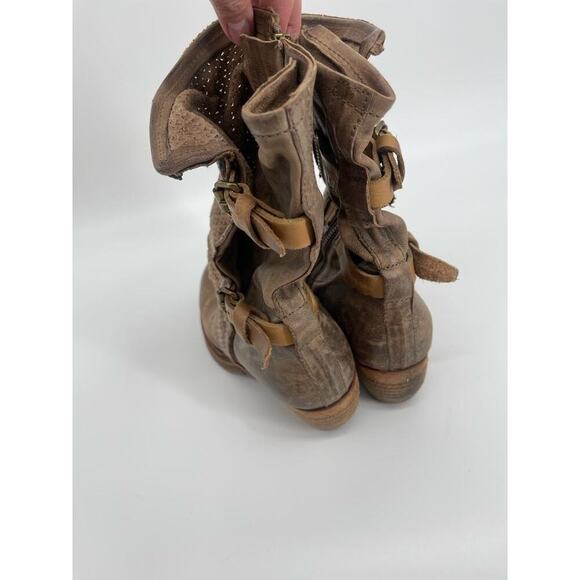 A.S. 98 Distressed Brown Leather Combat Boots 39 - Picture 8 of 16